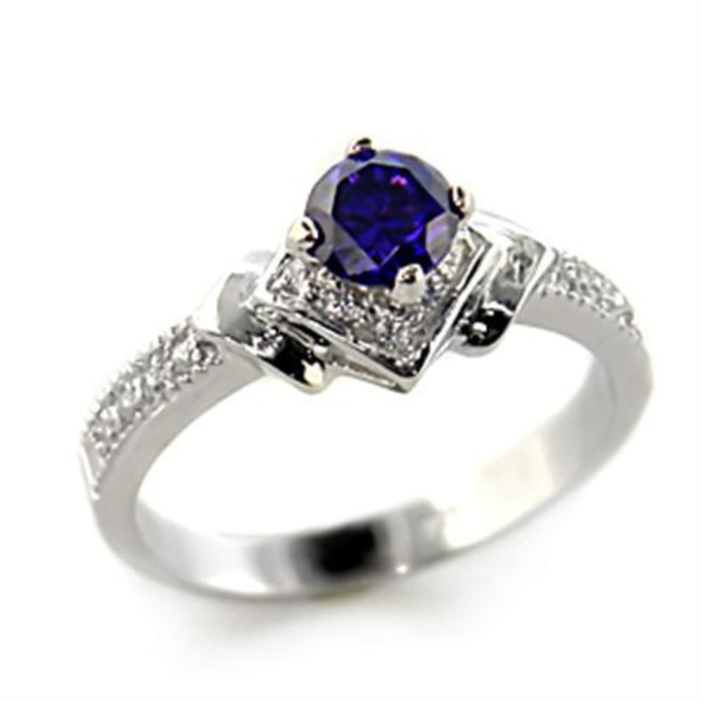 Tanzanite CZ Sterling Silver Ring